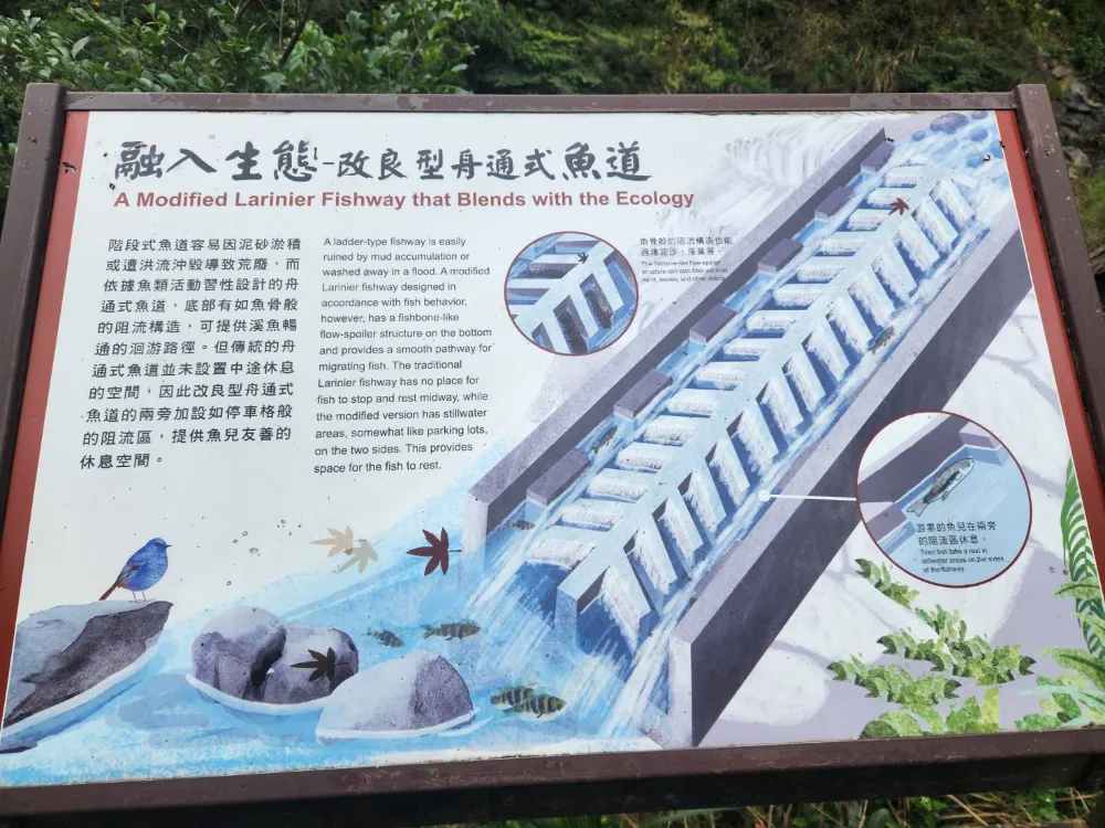 蚋仔溪生態步道改良型舟通式魚道