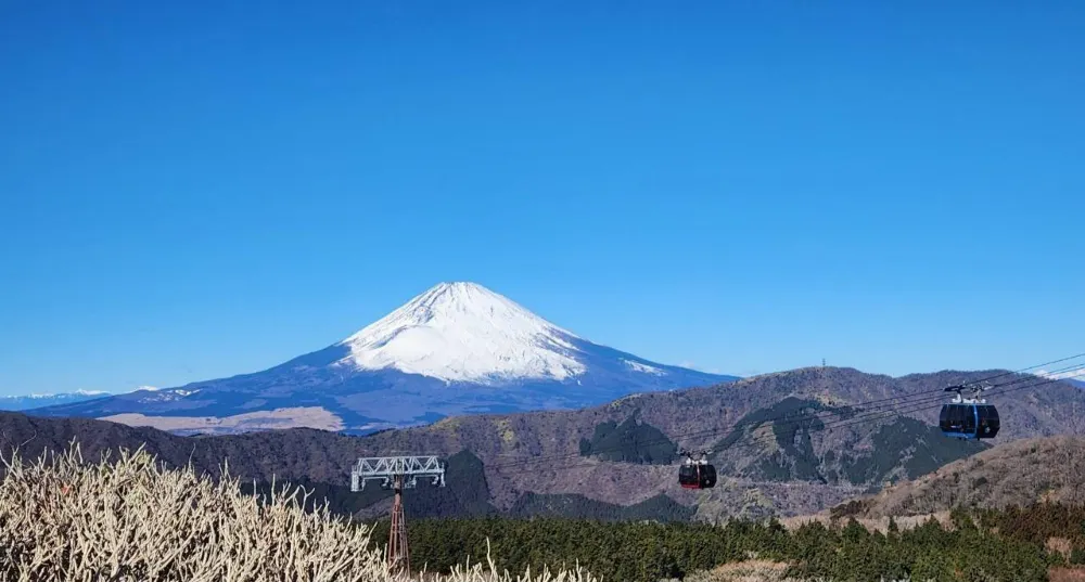 日本箱根景點大涌谷富士山
