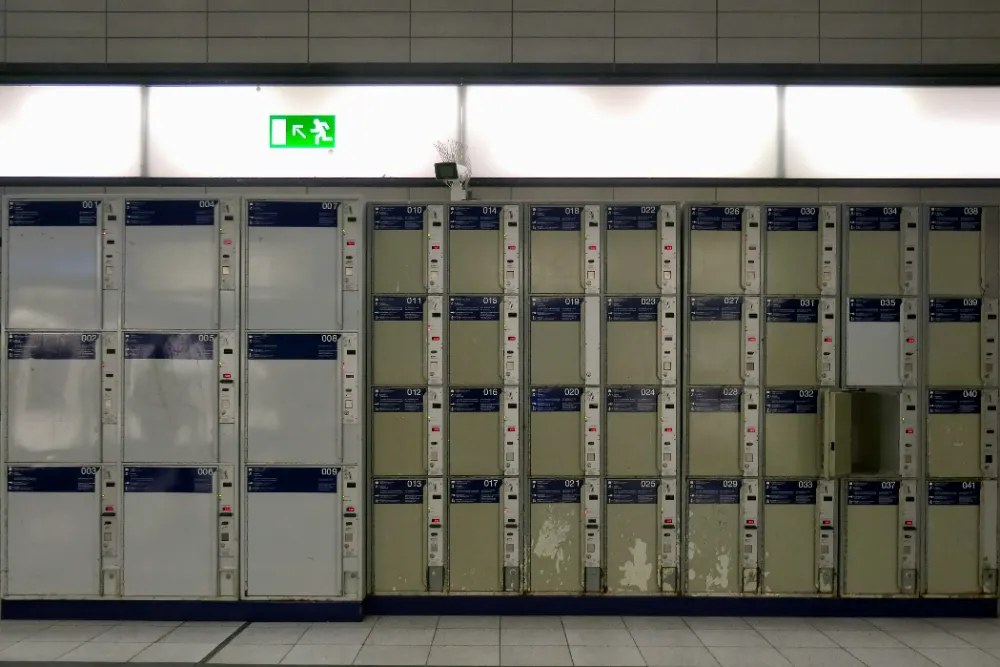 箱根湯本車站行李寄放投幣式寄物櫃示意圖