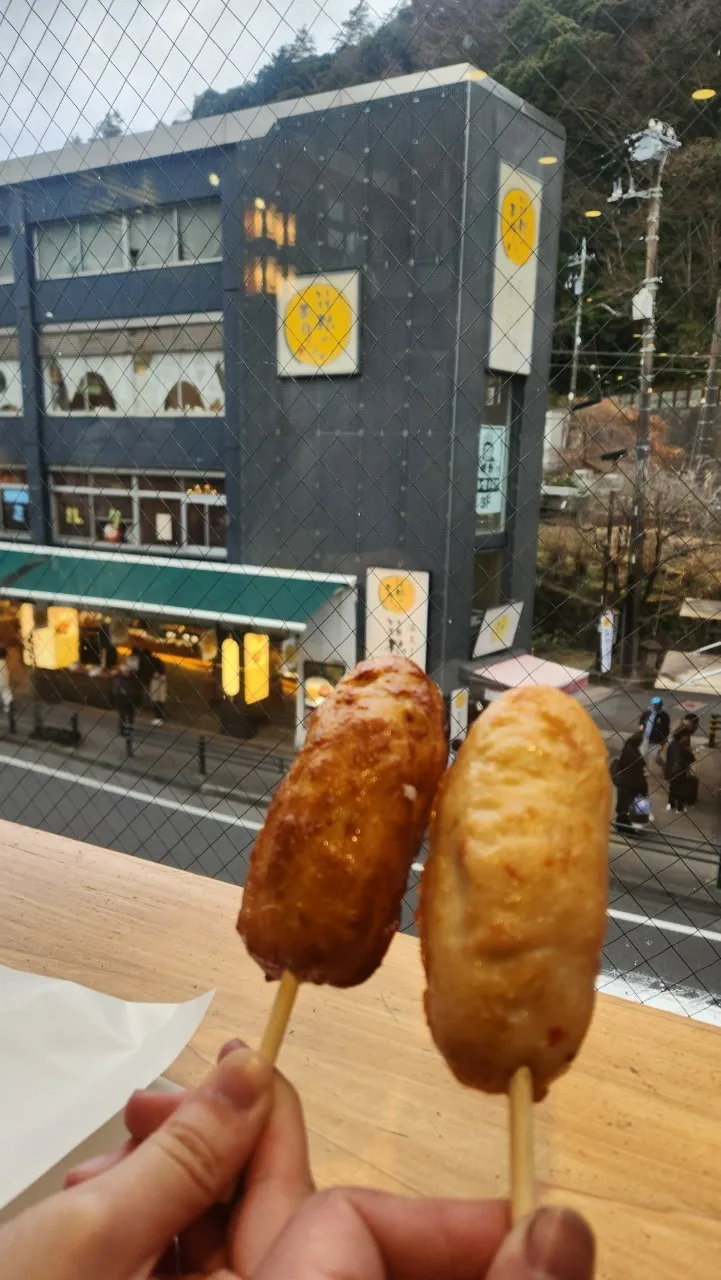 日本箱根湯本車站美食籠清魚板