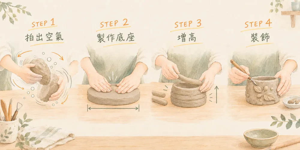 鶯歌手捏陶DIY步驟